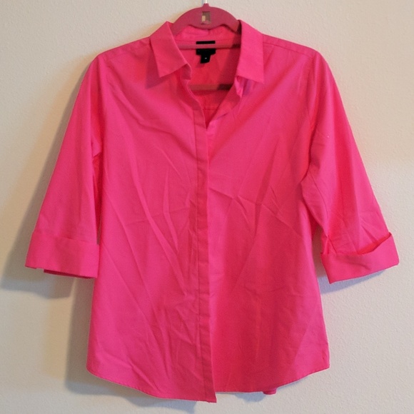 NWOT Hot Pink Button-up Blouse - Picture 1 of 2